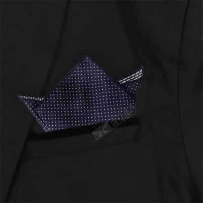 SAPU TANGAN Sapu Tangan Saku Jas Satin 2 sisi motif Pocket Square Handkerchief Dot - Biru Dongker 1 saputangan_saku_jas_dot_bd0