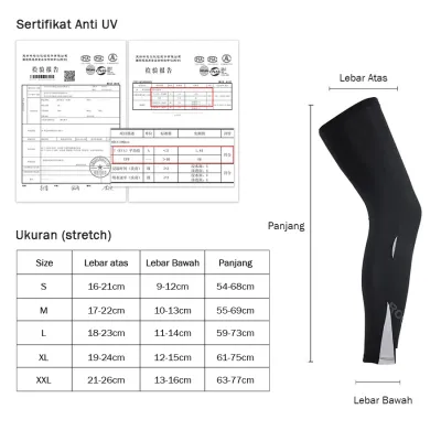 SARUNG TANGAN & MANSET Manset Kaki Rockbros Legging Sepeda Anti UV Compression Leg Sleeves Hitam 003 5 sarung_kaki_rockbros_003_hx4