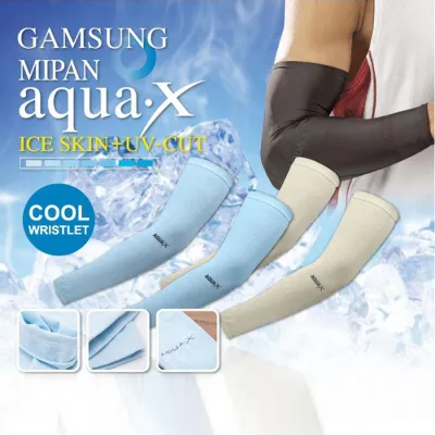 SARUNG TANGAN & MANSET Sarung Lengan Manset Sepeda Aqua X Anti UV Ice Skin Coll Wristlet Arm Sleeve Biru Muda 3 sarung_lengan_aqua_0