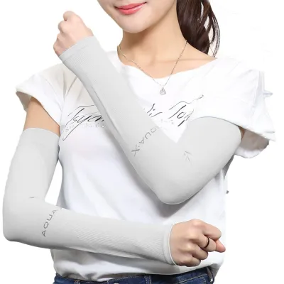 SARUNG TANGAN & MANSET Sarung Lengan Manset Sepeda Aqua X Anti UV Ice Skin Coll Wristlet Arm Sleeve Abu Muda 2 sarung_lengan_aqua_am2