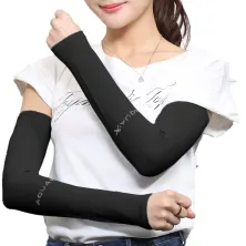 SARUNG TANGAN & MANSET Sarung Lengan Manset Sepeda Aqua X Anti UV Ice Skin Coll Wristlet Arm Sleeve Hitam