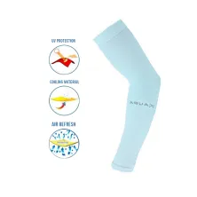 SARUNG TANGAN & MANSET Sarung Lengan Manset Sepeda Aqua X Anti UV Ice Skin Coll Wristlet Arm Sleeve Biru Muda