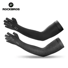 SARUNG TANGAN & MANSET Manset Tangan Rockbros Arm sleeve Sarung Lengan Sepeda Anti UV Half Finger HITAM