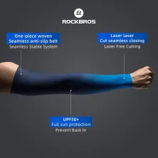 SARUNG TANGAN & MANSET Manset Tangan Rockbros Arm sleeve Sarung Lengan Sepeda Anti UV Gradasi Biru Dongker