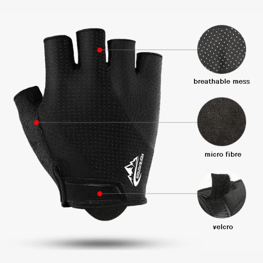 SARUNG TANGAN & MANSET Sarung Tangan Sepeda Golovejoy 3D GEL Road Bike MTB Cycling Glove Half Finger Abu Tua List 3 sarung_tangan_biker_goldkejoy_list_at2