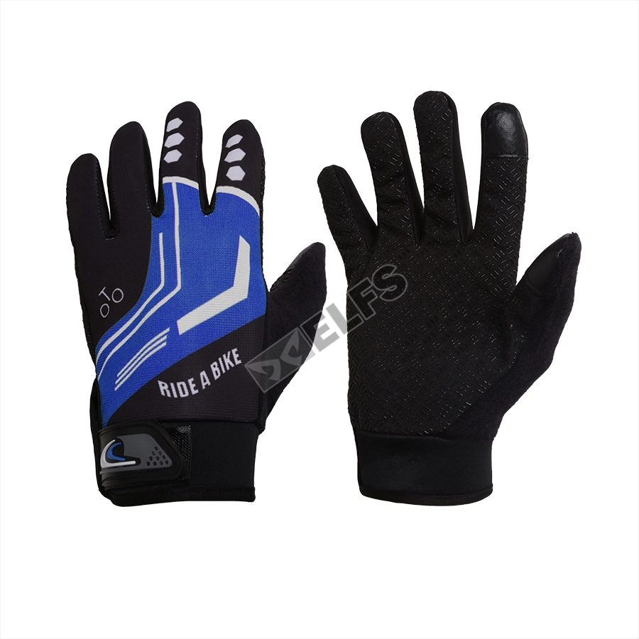 SARUNG TANGAN & MANSET Sarung Tangan Sepeda Full Finger Road Bike Gloves Biru Tua 4 sarung_tangan_bikers_full_bt3