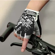 SARUNG TANGAN & MANSET SARUNG TANGAN SEPEDA HALF FINGER ROAD BIKE GLOVES HITAM