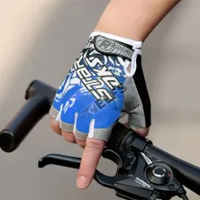 SARUNG TANGAN & MANSET SARUNG TANGAN SEPEDA HALF FINGER ROAD BIKE GLOVES BIRU TUA