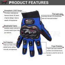 SARUNG TANGAN & MANSET Sarung Tangan Motor Pro Biker Full Finger Glove MCS01C Biru Tua