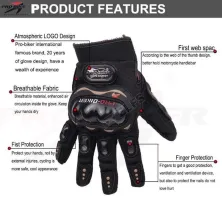 SARUNG TANGAN & MANSET Sarung Tangan Motor Pro Biker Full Finger Glove MCS01C Hitam