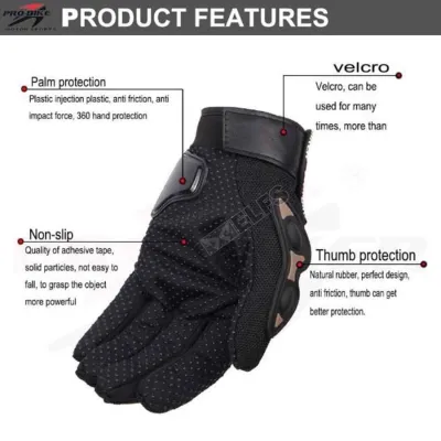 SARUNG TANGAN & MANSET Sarung Tangan Motor Pro Biker Full Finger Glove MCS-01C Hitam 3 sarung_tangan_probiker_hx2