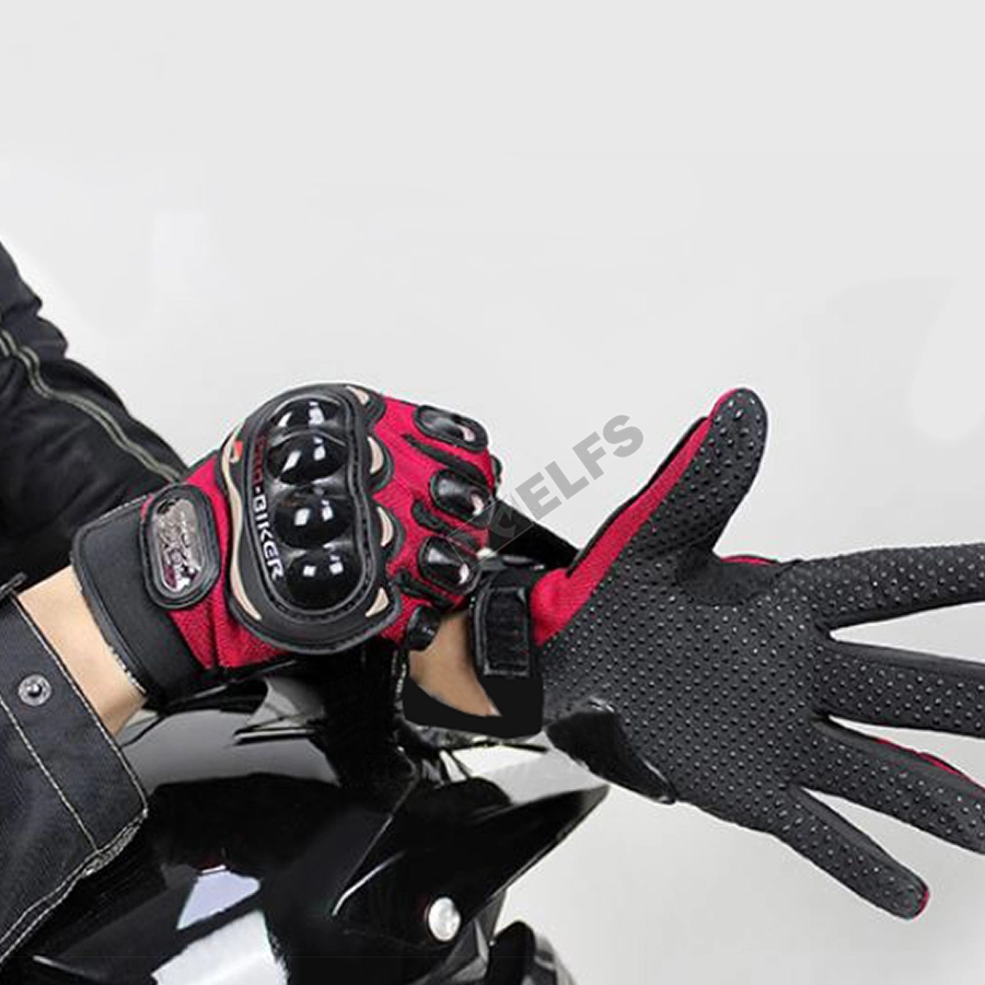 SARUNG TANGAN & MANSET Sarung Tangan Motor Pro Biker Full Finger Glove MCS-01C Merah Cabe 5 sarung_tangan_probiker_mc4