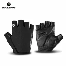 SARUNG TANGAN & MANSET SARUNG TANGAN SEPEDA ROCKBROS GLOVES HALF FINGER GEL ORIGINAL HITAM