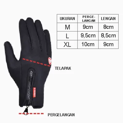 SARUNG TANGAN & MANSET Sarung Tangan Motor/Sepeda Touch Screen Gloves B-Forest Waterproof Hitam 3 sarung_tangan_touchscreen_anti_slip_b_forest_hx3