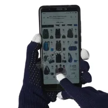 SARUNG TANGAN & MANSET Sarung Tangan Touchscreen Anti Slip Polos Biru Dongker