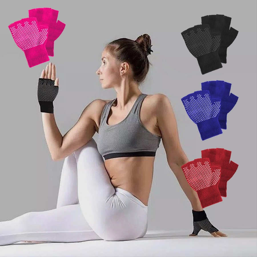 SARUNG TANGAN & MANSET SARUNG TANGAN YOGA ANTI SLIP FITNESS GLOVES PINK MUDA 3 sarung_tangan_yoga_5m_pm_0