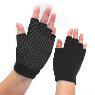 SARUNG TANGAN & MANSET Sarung Tangan Yoga Anti Slip Fitness Gloves Hitam 1 sarung_tangan_yoga_hx1