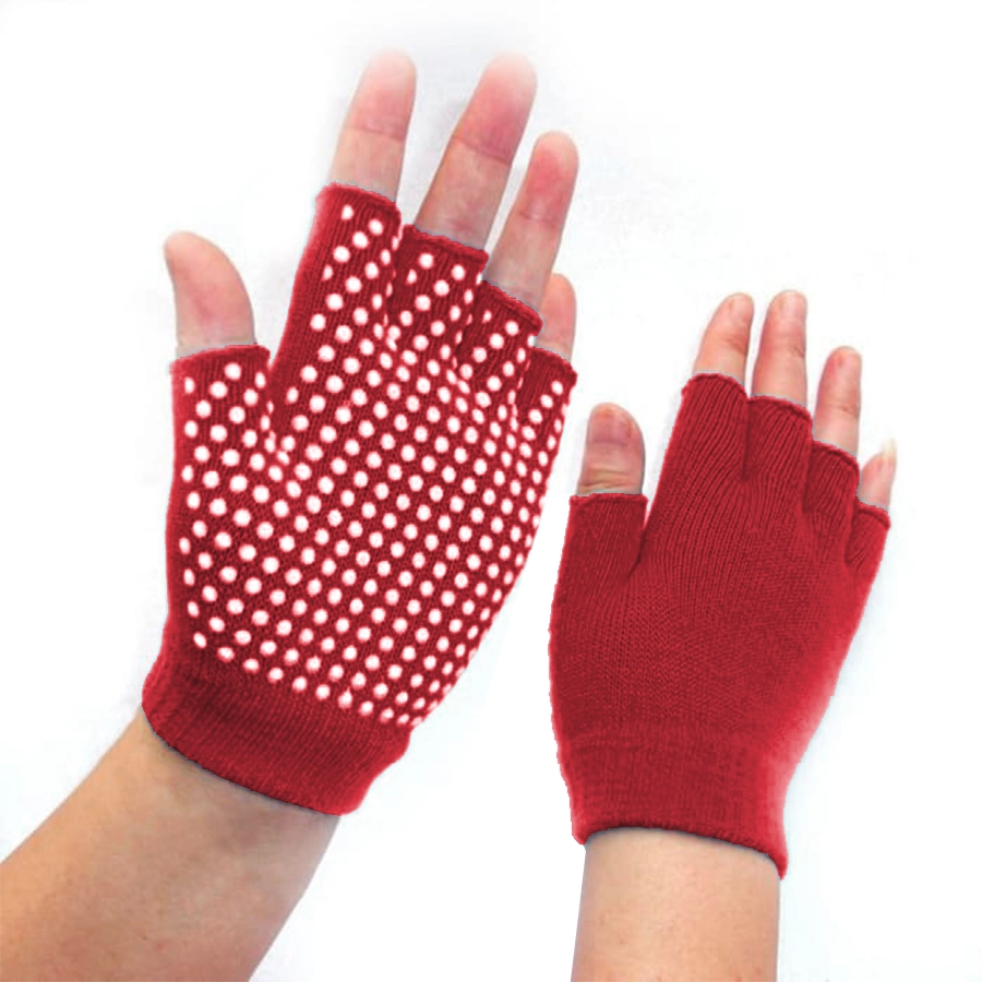 SARUNG TANGAN & MANSET Sarung Tangan Yoga Anti Slip Fitness Gloves Merah Cabe 1 sarung_tangan_yoga_mc1