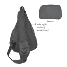 SLING BAG Tas Selempang Lipat Anti Air Foldable Water Resistant Slingbag 803 Dove Abu Tua