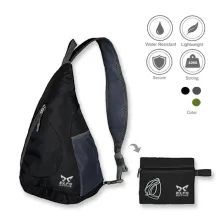 SLING BAG Tas Selempang Lipat Anti Air Foldable Water Resistant Slingbag 1AX803 ELFS Hitam