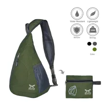 SLING BAG Tas Selempang Lipat Anti Air Foldable Water Resistant Slingbag 1AX803 ELFS Hijau Army