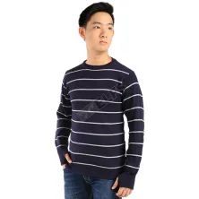 SWEATER ARIEL Sweater Rajut Pria Stripe Ariel Dongker