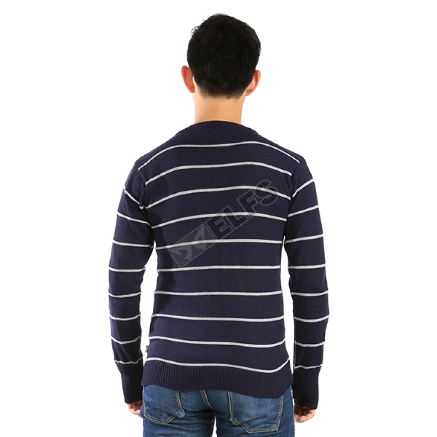 SWEATER ARIEL Sweater Rajut Pria Stripe Ariel Dongker 2 sr_ariel_stripe_bd_1
