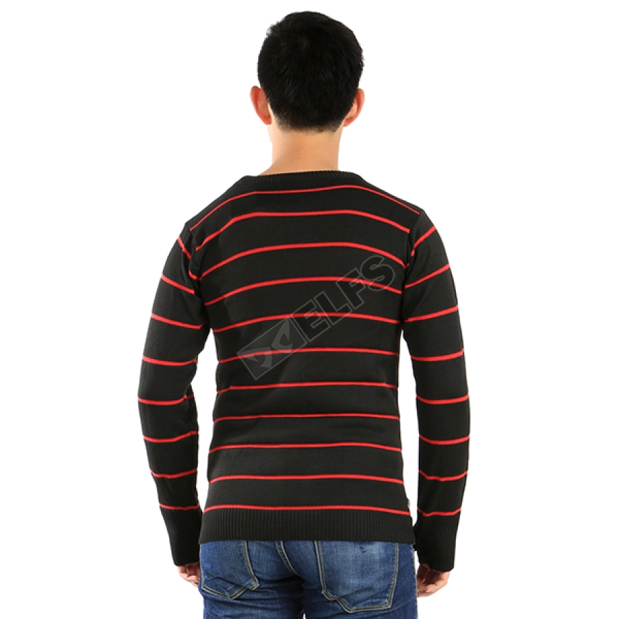  Sweater  Rajut  Pria  Stripe Ariel Hitam SWEATER  ARIEL 