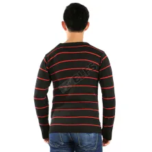 SWEATER ARIEL Sweater Rajut Pria Stripe Ariel Hitam