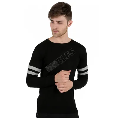 SWEATER Sweater Rajut Pria Double Line Hitam 1 sr_double_line_hx_0