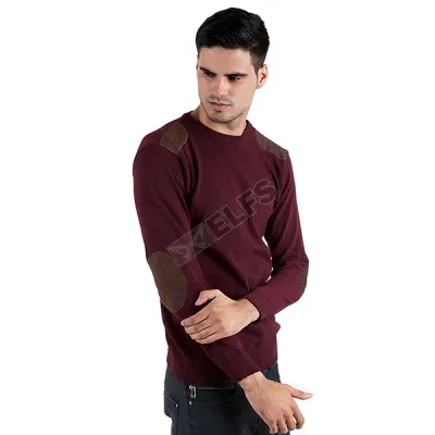 SWEATER Sweater Rajut Pria Pundak Siku Suede Maroon 2 sr_rajut_pundak_siku_mo_1