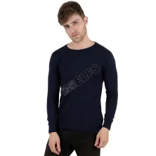 SWEATER Sweater Rajut Pria Simple Biru Dongker