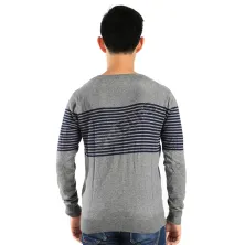 SWEATER Sweater Rajut Pria Stripe Abu Tua
