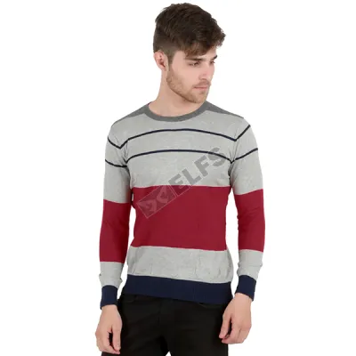 SWEATER Sweater Rajut Pria Stripe List Abu Muda 1 sr_stripe_list_am_0