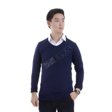 SWEATER ARIEL Sweater Rajut Pria Vneck Ariel Biru Dongker