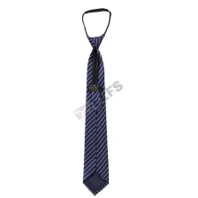 DASI INSTANT Elfs  Dasi Pria Kantor Resleting Motif Instan Otomatis Wedding Formal Tie Biru Dongker  Salur