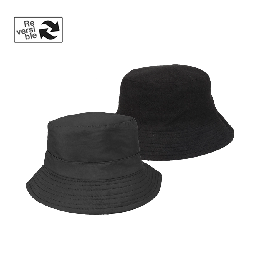 TOPI FEDORA / BUCKET Elfs - Topi Bucket Hat Reversible Waterproof Polar Unisex Outdoor Hat Hitam 1 to1_buckethat_polar_hx0