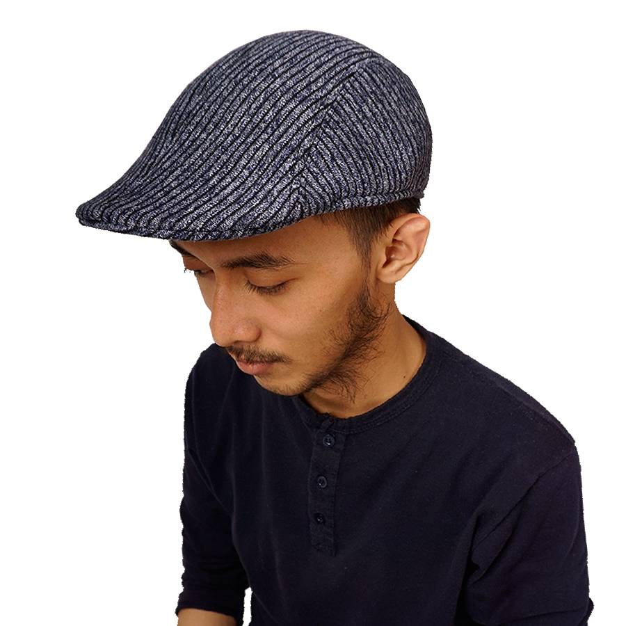 TOPI PELUKIS Flatcap Wool Premium Painiter Hat Topi Pelukis Pria Dewasa Seniman Import Biru Dongker GRS01 2 to1_flatcap_wool_grs01_bd1