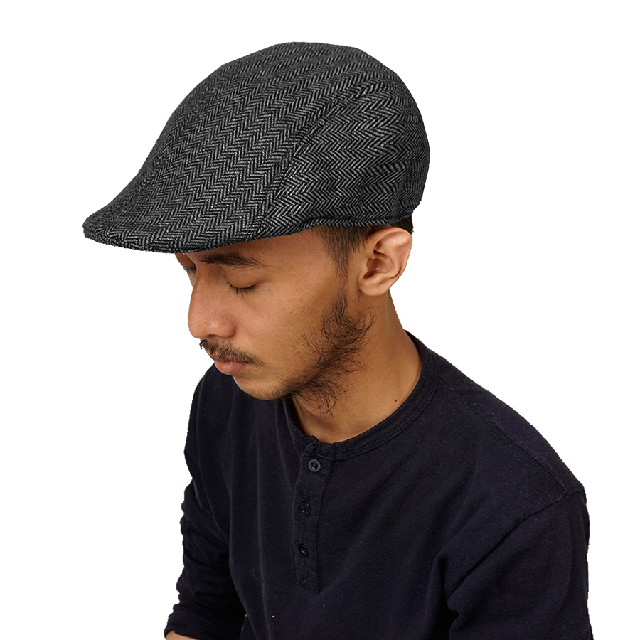 TOPI PELUKIS Flatcap Wool Premium Painiter Hat Topi Pelukis Pria Dewasa Seniman Import Abu Tua SLS02 2 to1_flatcap_wool_sls02_at1