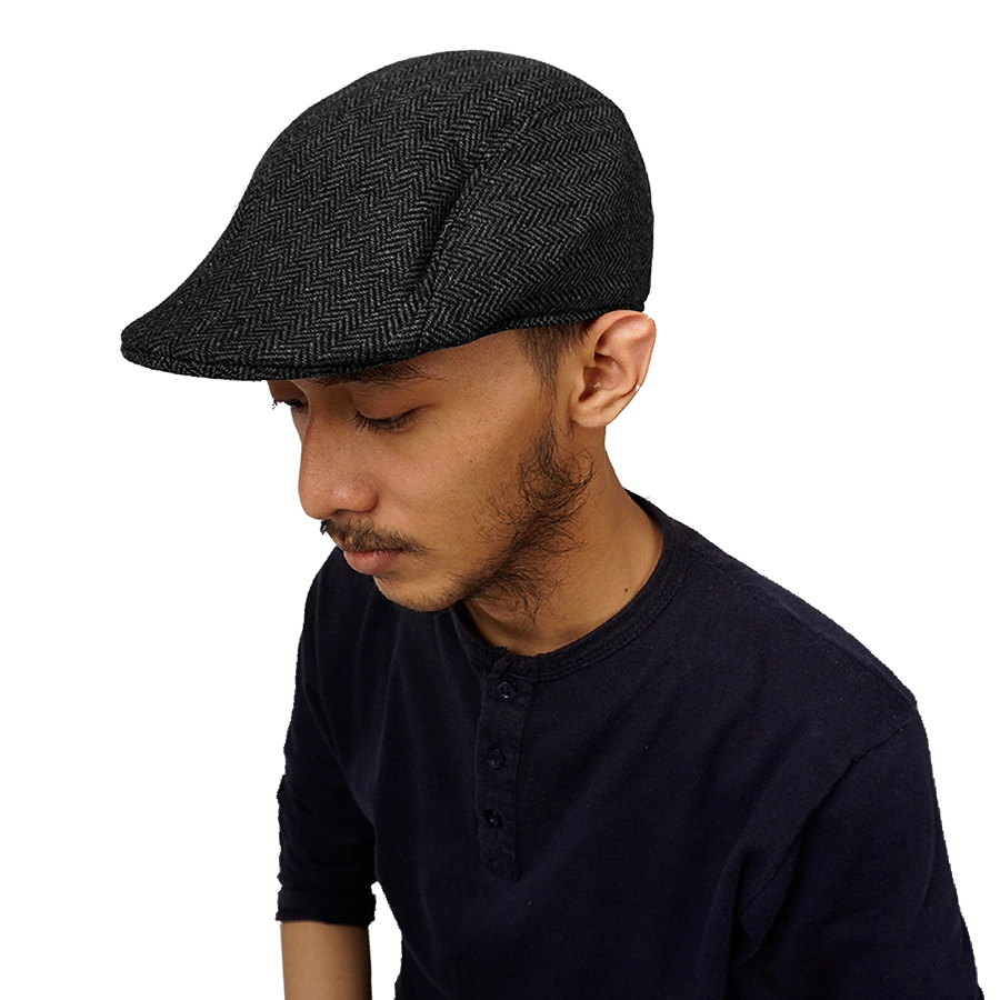 TOPI PELUKIS Flatcap Wool Premium Painiter Hat Topi Pelukis Pria Dewasa Seniman Import Hitam SLS02 2 to1_flatcap_wool_sls02_hx1