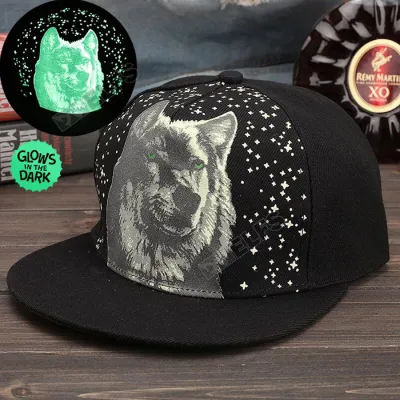 TOPI LED/GLOW Topi Glow in the dark green Fluoreschent Print Direwolf Hitam 1 to1_glow_hijau_print_direwolf_0