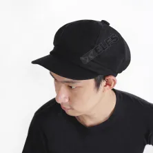 TOPI PELUKIS NEWSBOY CAP WOOL PREMIUM APOLO HAT TOPI PET PRIA DEWASA MARIO BROSS IMPORT SIMPLE HITAM