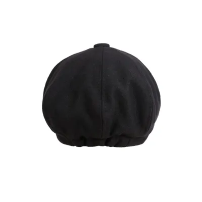 TOPI PELUKIS NEWSBOY CAP WOOL PREMIUM APOLO HAT TOPI PET PRIA DEWASA MARIO BROSS IMPORT SIMPLE HITAM 4 to1_import_apolo_simple_hx3