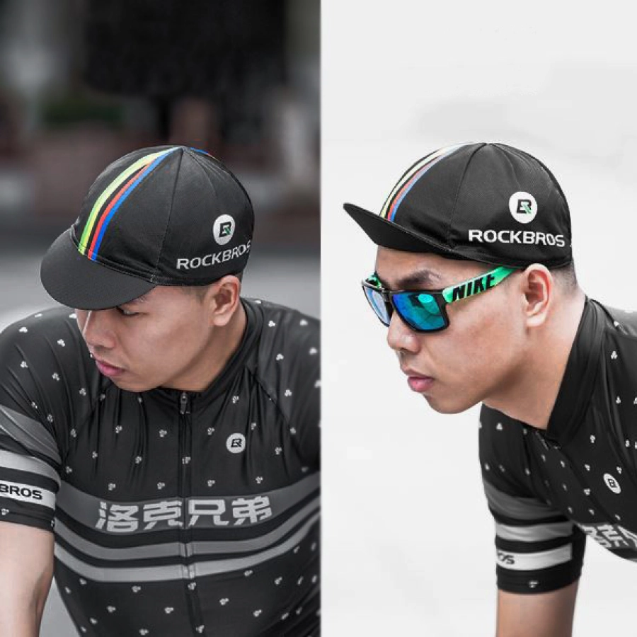 TOPI RIMBA / MANCING Elfs - Topi Sepeda Rockbros Cycling Cap Breathable Quick Dry Bike To Work Hitam 15 3 to1_sepeda_garis_putih_hx2