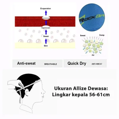 TOPI RIMBA / MANCING Elfs - Topi Sepeda Rockbros Cycling Cap Breathable Quick Dry Bike To Work Biru Dongker 10 5 to1_sepeda_garis_warna_ut4