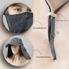 TOPI RIMBA / MANCING Elfs Topi Mancing anti UV Masker Jepang Outdoor Hat Abu Tua