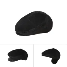 TOPI PELUKIS Flatcap Fur Premium 3in1 Winter Painter hat Topi Pelukis Rusia Hitam