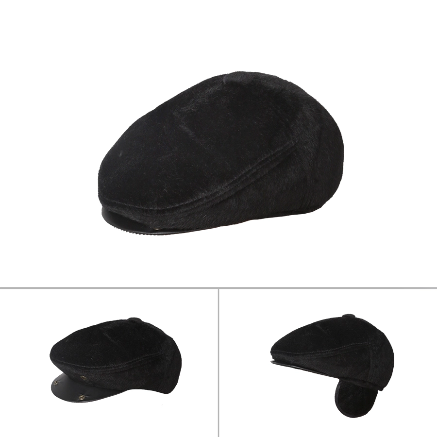 TOPI PELUKIS Flatcap Fur Premium 3in1 Winter Painter hat Topi Pelukis Rusia Hitam 1 to1_winter_flatcap_fur_3in1_hx0