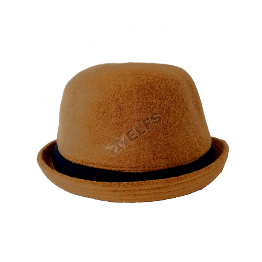 TOPI BOWLER Topi Fedora Bowler Caplin Coklat Muda 1 to2_fedora_caplin_cm