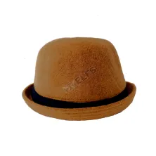 TOPI BOWLER Topi Fedora Bowler Caplin Coklat Muda